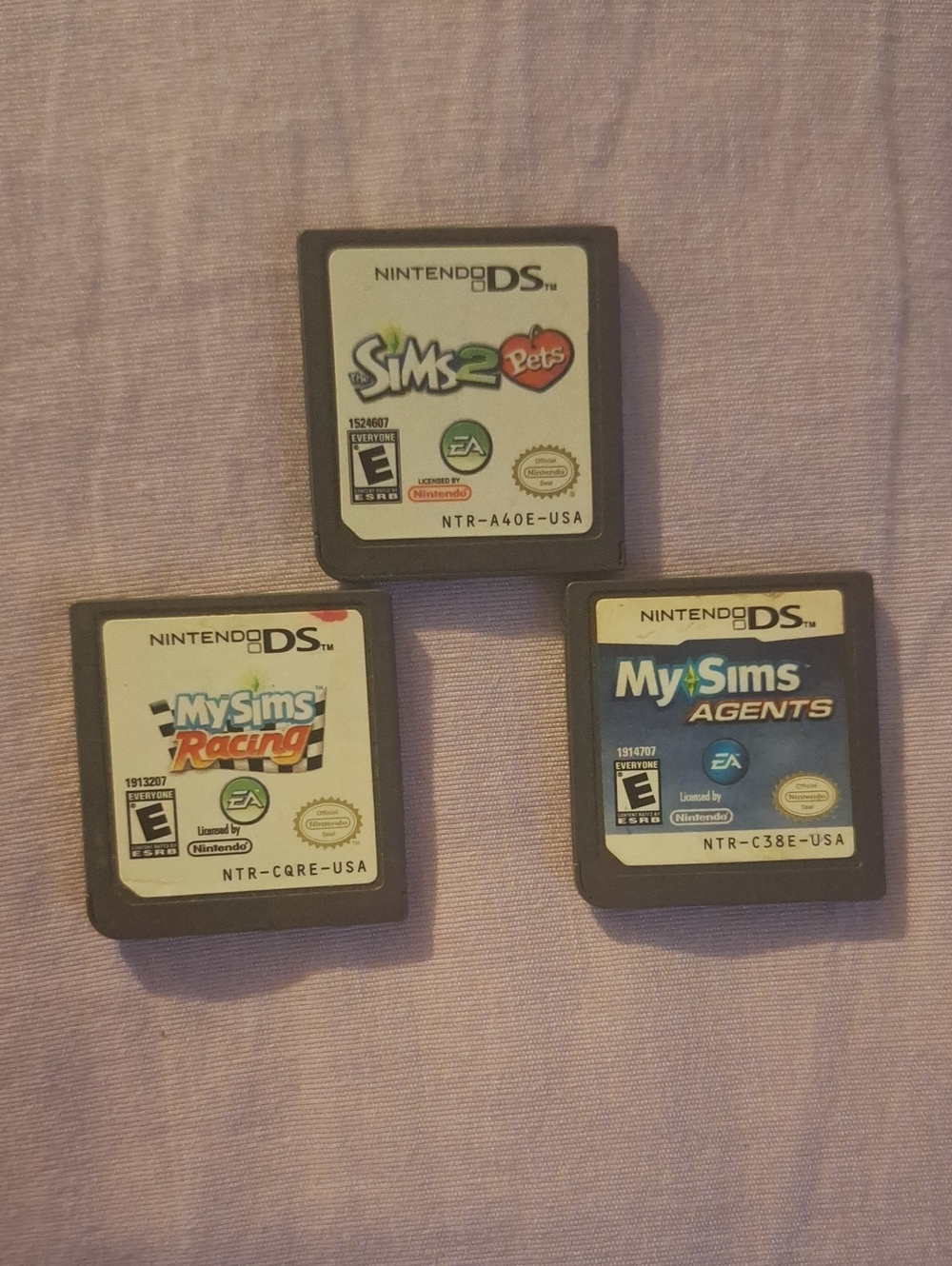 Nintendo DS Game Lot (3) MySims Agents, MySims Racing & The Sims 2 Pets – Tested
